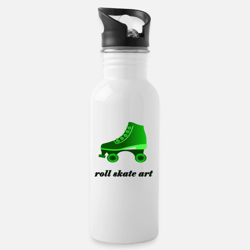 roller skate, roller, sport, loisir, loisir - Gourde avec paille intégrée - blanc