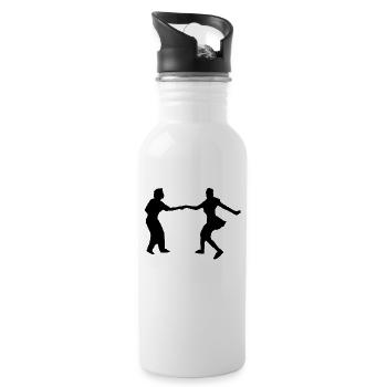Ein Paar Tanzt Lindy Hop - Trinkflasche mit integriertem Trinkhalm - Weiß - Rechts
