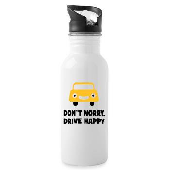 Driving a car - Water bottle with straw - white - Right
