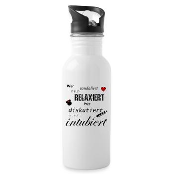 Leben retten Herz Krankenschwester Geschenk Shirt - Trinkflasche mit integriertem Trinkhalm - Weiß - Rechts