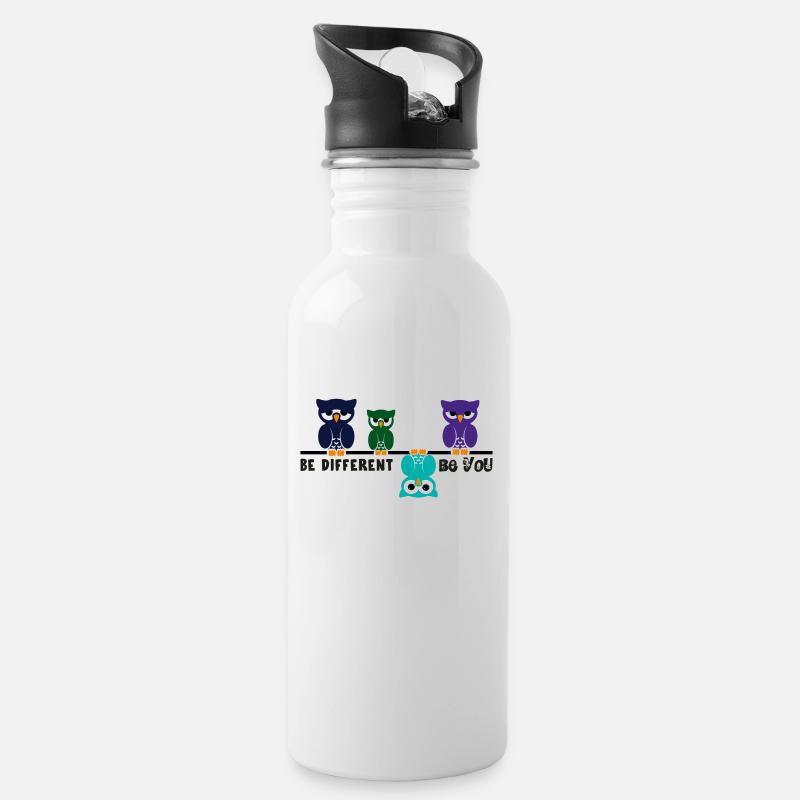 Be different be you - Water bottle with straw - white