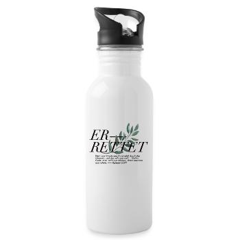 Er-rettet Jesus rettet - Trinkflasche mit integriertem Trinkhalm - Weiß - Rechts