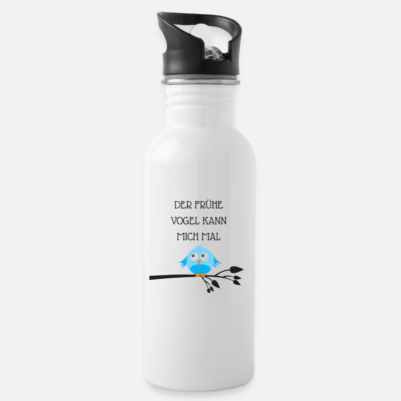 Le lève-tôt peut me - Gourde avec paille intégrée - blanc