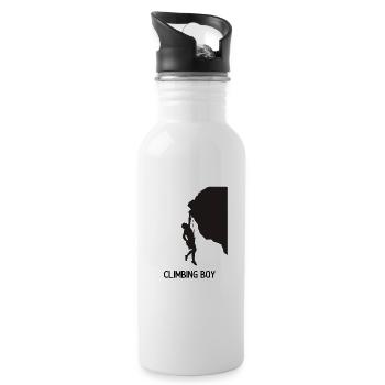 Climbing Boy Kletterer Bouldern - Trinkflasche mit integriertem Trinkhalm - Weiß - Rechts