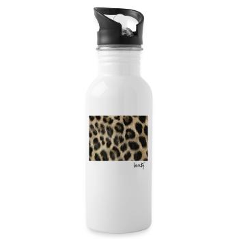 Leo Print - Water bottle with straw - white - Right