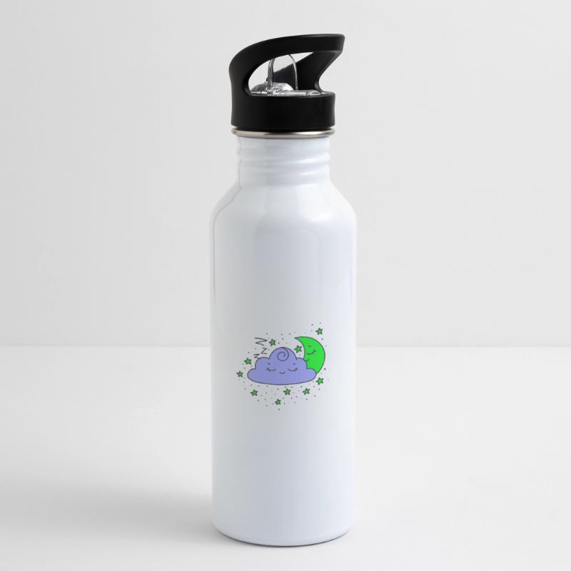 cloud Water bottle with straw
