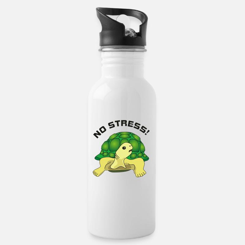 no stress - Gourde avec paille intégrée - blanc