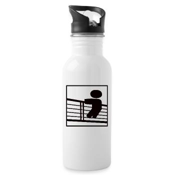 Fence guest, railing, view - Water bottle with straw - white - Right