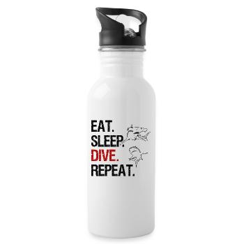 Eat Sleep Dive Repeat - Hammerhai - Gourde avec paille intégrée - blanc - Droite