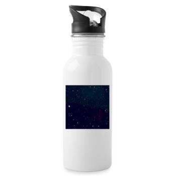 Galaxie blauer Nacht Himmel Sterne Milchstraße - Trinkflasche mit integriertem Trinkhalm - Weiß - Rechts