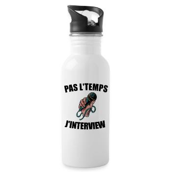 Pas l'temps j'interview t-shirt journaliste - Gourde avec paille intégrée - blanc - Droite