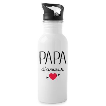 Papa D'Amour - Gourde avec paille intégrée - blanc - Droite