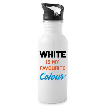 White is my favourite colour - Trinkflasche mit integriertem Trinkhalm - Weiß - Rechts