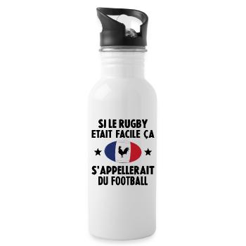 Si Le Rugby etait Facile ca s'appellerait du Foot - Gourde avec paille intégrée - blanc - Droite