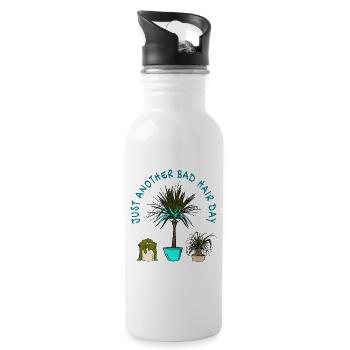 Bad Hair Day - Trinkflasche mit integriertem Trinkhalm - Weiß - Rechts