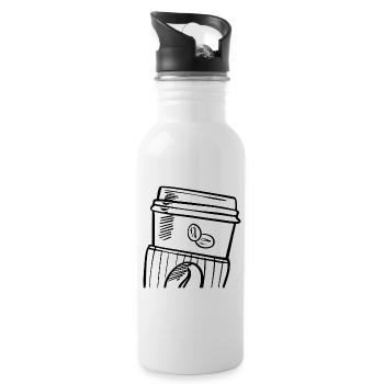 Kaffeebecher Coffee To Go - Trinkflasche mit integriertem Trinkhalm - Weiß - Rechts