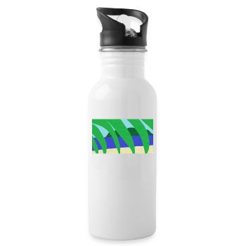 Vague Vacation Memory - Water bottle with straw - white - Right
