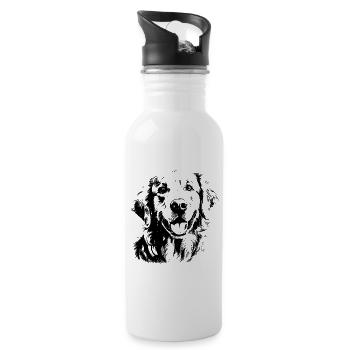 Golden Retriever - Water bottle with straw - white - Right