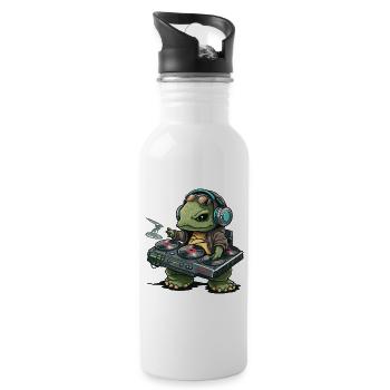 Turtle Beats - Water bottle with straw - white - Right