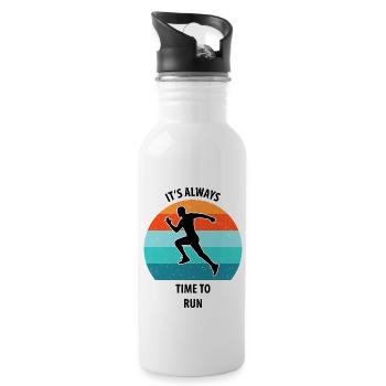 Floorball Unihockey Feldhockey Hallenhockey - Trinkflasche mit integriertem Trinkhalm - Weiß - Rechts