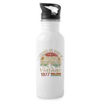 The legends were born in January 1977 - 1977 - Water bottle with straw - white - Right