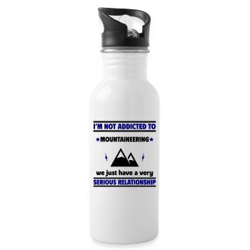 Ich bin nicht süchtig nach Bergsteigen - Trinkflasche mit integriertem Trinkhalm - Weiß - Rechts