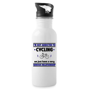 Je ne suis pas accro au vélo - Gourde avec paille intégrée - blanc - Droite
