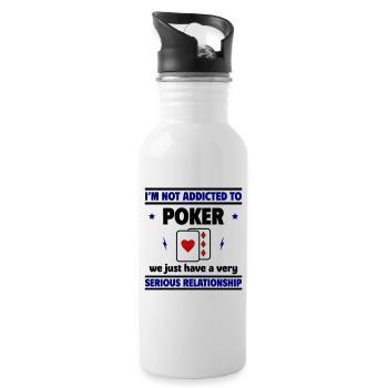Je ne suis pas accro au poker - Gourde avec paille intégrée - blanc - Droite