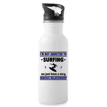 Ich bin nicht süchtig nach Surfen - Trinkflasche mit integriertem Trinkhalm - Weiß - Rechts