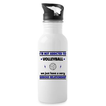 I'm not addicted to volleyball - Water bottle with straw - white - Right