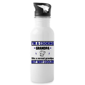 I'm a chef grandpa - Water bottle with straw - white - Right
