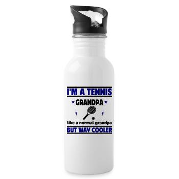 I'm a tennis grandpa - Water bottle with straw - white - Right