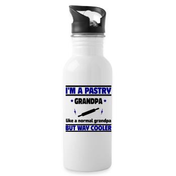 Le papy cool qui adore les pâtisseries - Gourde avec paille intégrée - blanc - Droite