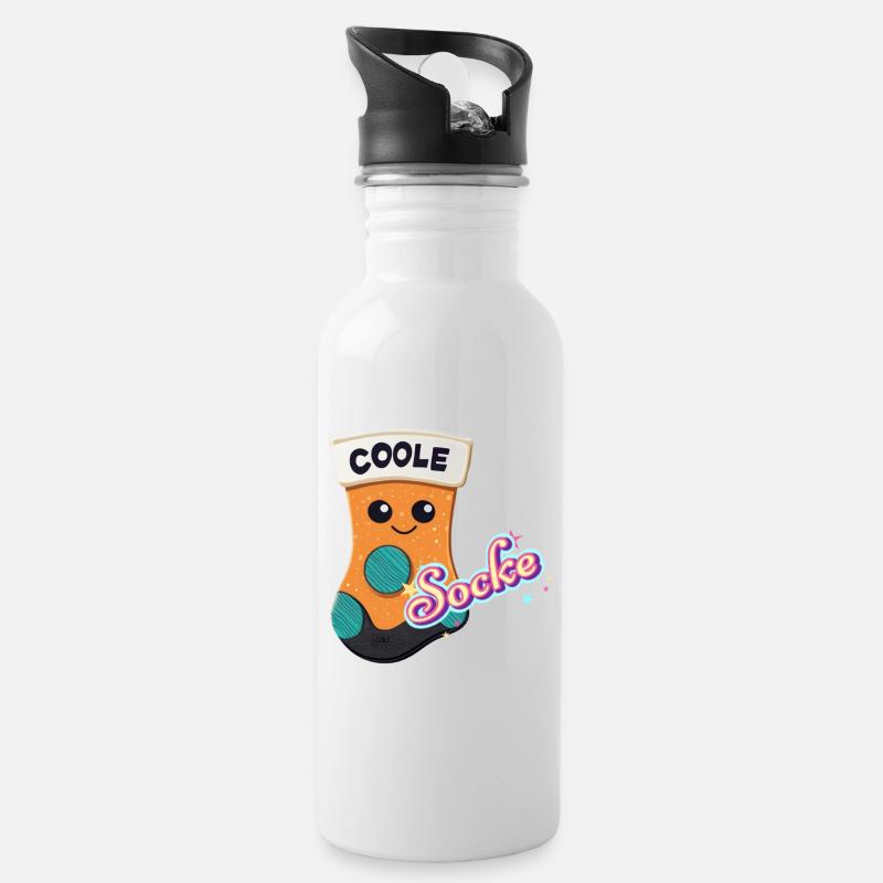 Chaussette cool - Gourde avec paille intégrée - blanc