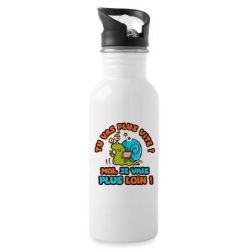 je vais plus loin humour sticker camping car - Gourde avec paille intégrée - blanc - Droite