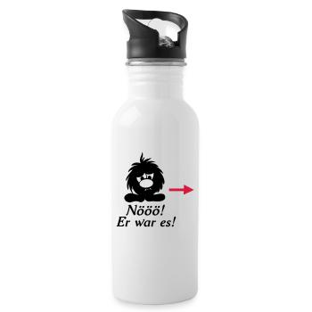 Kleines Monster Smuffel nööö er war es - Trinkflasche mit integriertem Trinkhalm - Weiß - Rechts