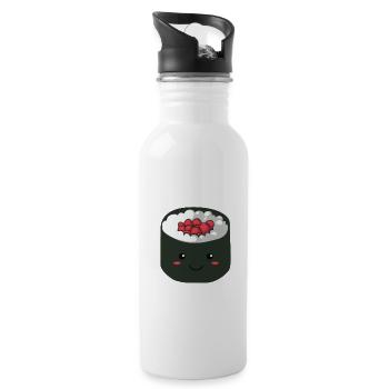 Kawaii sushi sushi roll graphic for Japan lovers - Water bottle with straw - white - Right