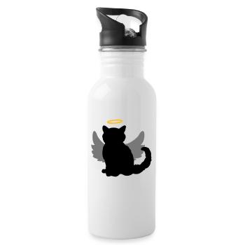 Babykatze / Engelskatze ♥ Angel Cat Kitten - Trinkflasche mit integriertem Trinkhalm - Weiß - Rechts