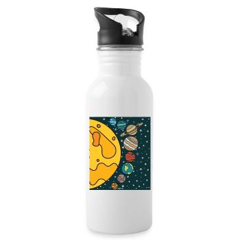 Astronomy Solar System Planets Universe - Water bottle with straw - white - Right