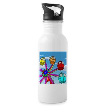 Funfair remunerated amusement park - Water bottle with straw - white - Right