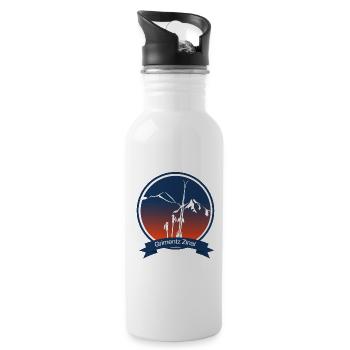 Grimentz Zinal Alpes Suisse leewarddesign - Trinkflasche mit integriertem Trinkhalm - Weiß - Rechts