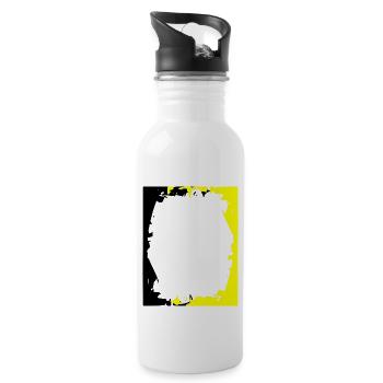 farbiger Krach Rahmen - Trinkflasche mit integriertem Trinkhalm - Weiß - Rechts