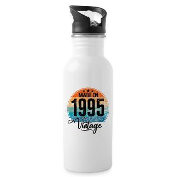Millésime Fabriqué en 1995 Année de naissance 1995 Anniversaire - Gourde avec paille intégrée - blanc - Droite