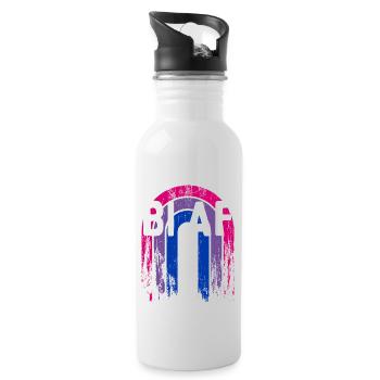 Bi AF Bisexual LGBTQ Bi Pride LGBT Funny Pride - Trinkflasche mit integriertem Trinkhalm - Weiß - Rechts