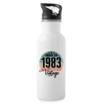 Millésime Fabriqué en 1983 Année de naissance 1983 Anniversaire - Gourde avec paille intégrée - blanc - Droite