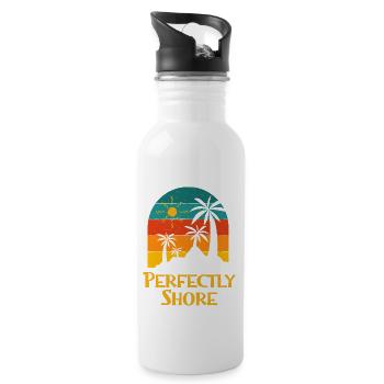 Perfectly Shore Summer Sayings Tropical Quotes - Water bottle with straw - white - Right