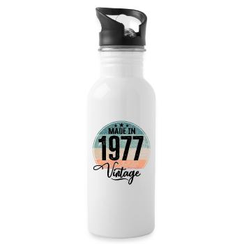 Millésime Fabriqué en 1977 Année de naissance 1977 Anniversaire - Gourde avec paille intégrée - blanc - Droite