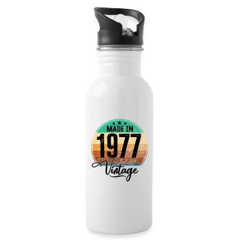 Millésime Fabriqué en 1977 Année de naissance 1977 Anniversaire - Gourde avec paille intégrée - blanc - Droite