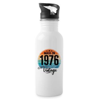 Millésime Fabriqué en 1976 Année de naissance 1976 Anniversaire - Gourde avec paille intégrée - blanc - Droite