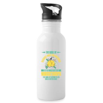 Das Ziel von Wissenschaft und Technik - Trinkflasche mit integriertem Trinkhalm - Weiß - Rechts